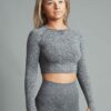 Seamless crop top Angel grey side