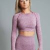 Seamless crop top Angel purple front