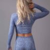Seamless Crop top Electi Blue back