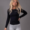 Seamless Long sleeve top BLVCK Black Front