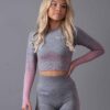 Seamless Crop top Dignus Gre/Pink front