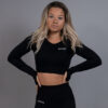 Scrunch Seamless crop top Black front