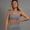 Dignus Seamless sports bra grey/pink front