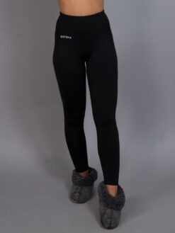 Fleece base layer tights black front