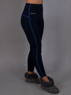 Fleece base layer tights navy side