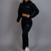 Cropped hoodie set comfy black side