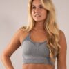 Four grey sports bra front