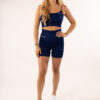 Ribbed Seamless Novi Navy short set